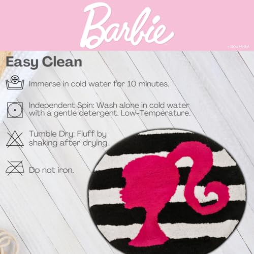 Collectibles Barbie 100% Cotton Non Slip Plush Bathroom Mat Rug (Officially Licensed Product) by Franco - color: Barbie