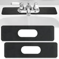 Tioncy 2 Pcs Faucet Mat Sink Splash Guard Oval-hole Oval Splash Pad for Kitchen Sink Oval Base Diatomite Faucet Mat for Bathroom Absorbent Mat Splatter Screens(Black) - color: Black