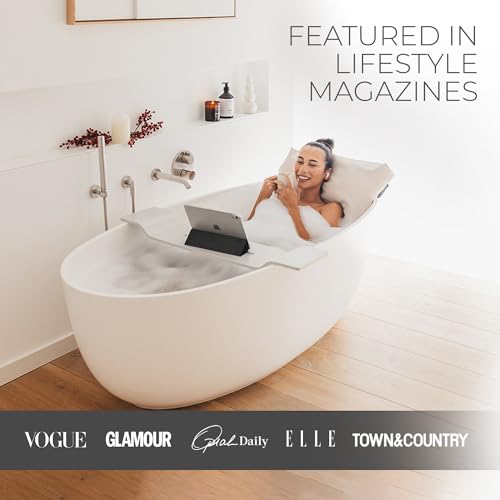 BADESOFA® Luxury Bathtub Seat Cushion – Bath Pillow for Tub, Quick-Dry & Washable, Non-Slip Weighted Tub Pillow, Home Spa Accessoire for Bathtub & Hot Tub in Charcoal - color: Charcoal, size: Seat Pillow