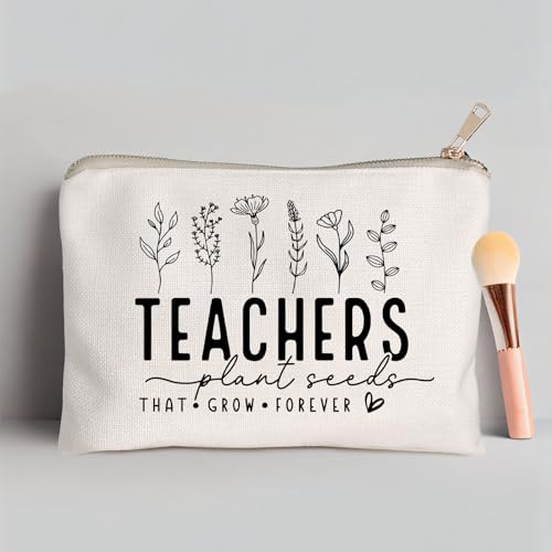 Helping Little Minds Grow Makeup Bag, Best Teacher Gift, Teacher Appreciation Gift, Teachers Plant Seeds That Grow Forever, Favorite Teacher Cosmetic Bag, Teach Love Inspire Pouch Bag - color: Teachers