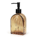 Elegant Amber Glass Soap Dispenser with Black Pump | 400ML Modern Bathroom & Kitchen Dispenser for Hand Soaps, Lotions, Essential Oils - color: Amber