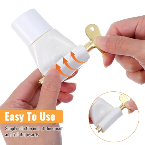 4 PCS Toothpaste Squeezer, Metal Tube Squeezer, Stainless Steel Toothpaste Roller, Manual Tube Wringer Key Dispenser for Cream Cosmetic Paint Squeezing Aids