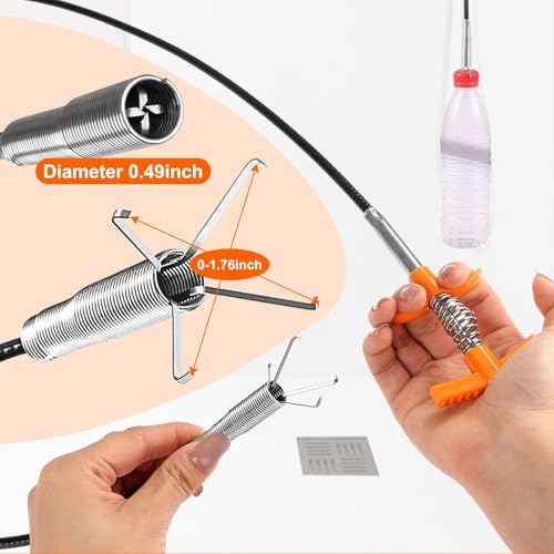 79 Inch Drain Snake Hair Drain Clog Remover Tool, Flexible Sink Snake Drain Cleaner Tool Set, Plumbing Snake for Toilet Sewer Shower Kitchen Bathroom Tub Clogged Hair Removal Cleaning Tool Set