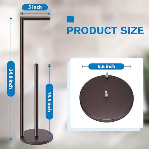 Toilet Paper Holder Stand,Toilet Paper Holder Free Standing,Bronze Toilet Stand Holder for 4 Rolls,Toilet Paper Storage by Bathth - color: Bronze