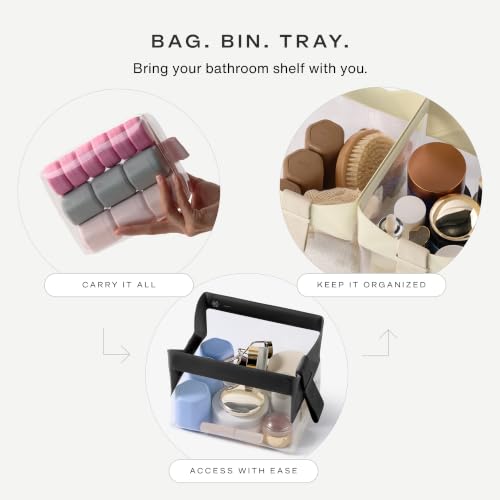 Cadence Parcel - Clear Travel Kit with Zipperless Magnetic Closure - Chestnut, Medium - Durable, Leak-Resistant and TSA Approved Toiletry Bag - Modular Organization - Recycled TPU (1 Qt) - color: Chestnut, size: Medium