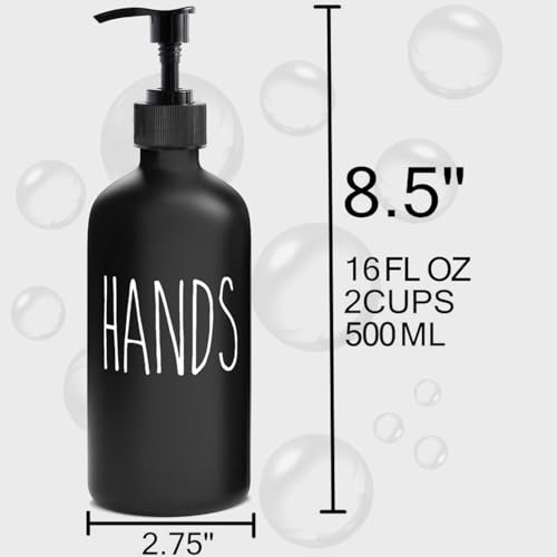 MOMEEMO Soap Dispenser Set 2 Pack, Contains Dish and Hand Soap Dispenser, Perfect for Black Kitchen Decor. (Black) - color: Hd Black