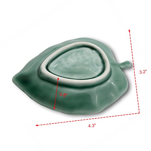 HOME SMILE Leaf Trinket Dish Decorative Ring Dish Holder for Jewelry Engagament Wedding Birthday St Patrick‘s Gifts