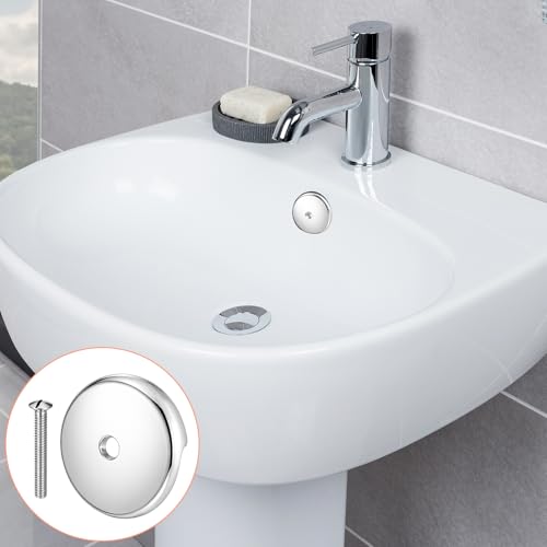 3-1/8" Bathtub Overflow Drain Cover, Single Hole Tub Overflow Drain Cover with Screw Kits, Matte Silver Overflows Face Plate Bathtub for Most Standard Bath Tub Drains