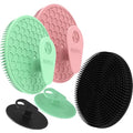 Silicone Body and Face Scrubber Set 5 Pack, BEAUTAIL Shower Bath Scrubber, Gentle Exfoliating Brush for Women Men Sensitive Skin, More Hygienic Than Traditional Loofah, Long Lasting, Black+Pink+Green - color: Black+pink+green