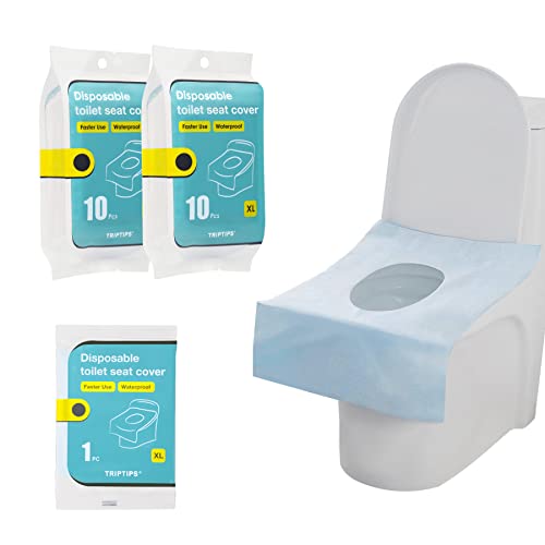 TRIPTIPS Toilet Seat Covers Disposable Travel Pack 20 count｜Faster use-Sticker free｜Waterproof｜XL Disposable Toilet Seat Cover for Adults and Kids, Individually for Public Restroom/Airplane - color: 20pcs