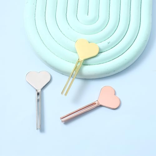 3 Pcs Metal Manual Toothpaste Squeezer Heart Metal Tube Squeezer Rolling Key Tube Key Squeezer Hand Cream Key for Bathroom Cosmetic Aids Accessories (Gold, Silver, Rose Gold)