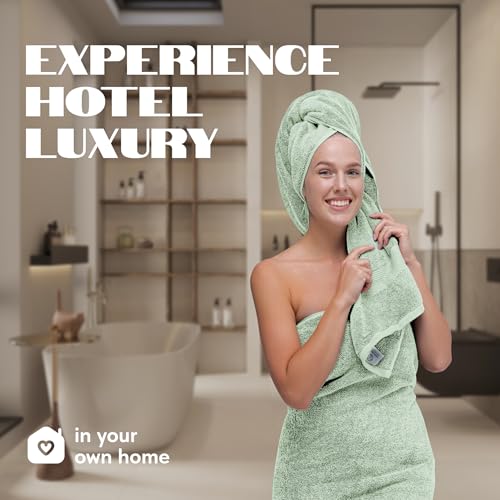 White Classic Luxury Bath Towels Set of 4 Large - 700 GSM Cotton Ultra Soft Bath Towels 27x54 | Highly Absorbent and Quick Dry | Hotel Towels for Bathroom Luxury, Plush Mint Green - color: 11: Mint Green