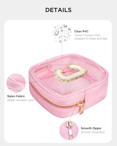 KOTORA Travel Clear Makeup Bag Toiletry Bag, Make up Bag Waterproof Toiletry Bags for Women Cosmetic Bag Preppy Stuff Brithday Gifts for Women Personalized Pink Mother Girlfriend Wife Gifts - color: Pink, style: C