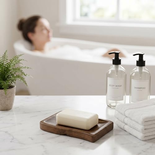 Wood Self-Draining Bar Soap Holder, 3 Holes Design Soap Dish and Sponge Holder, Quick Dry Soap Saver Tray for Bathroom, Kitchen, Shower & Countertop (Brown, 1 Pack)