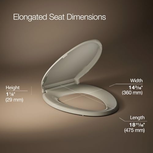 KOHLER CACHET® Nightlight Soft Close Toilet Seat Elongated, ReadyLatch®, Grip-Tight Hardware, SANDBAR (Pack of 2) - color: Sandbar, size: Elongated (Pack of 2)