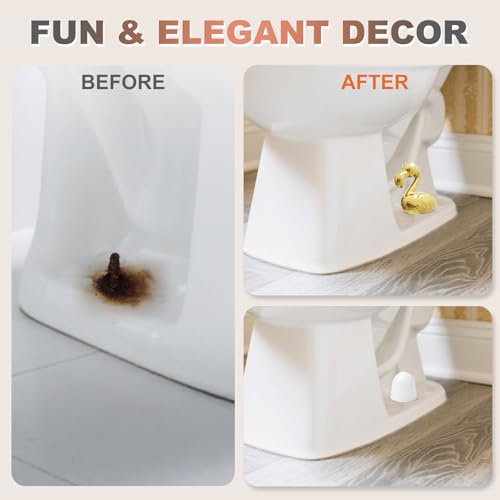 Ceramic Flamingo Toilet Bolt Covers Decorative, Gold Bathroom Decor, 2 Pack | Bolt Hole 1.18'', Covers Ugly Toilet Bolts, Bathroom Screw Covers, Gifts for Women - style: Gold Flamingo