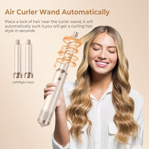 5 in 1 Hair Dryer Brush,Blow Dryer Brush Upgrade Hot Air Brush Air Styler, Curling Wrap Air Curler As A Gift for Straight/Curl/Drying/Smoothing
