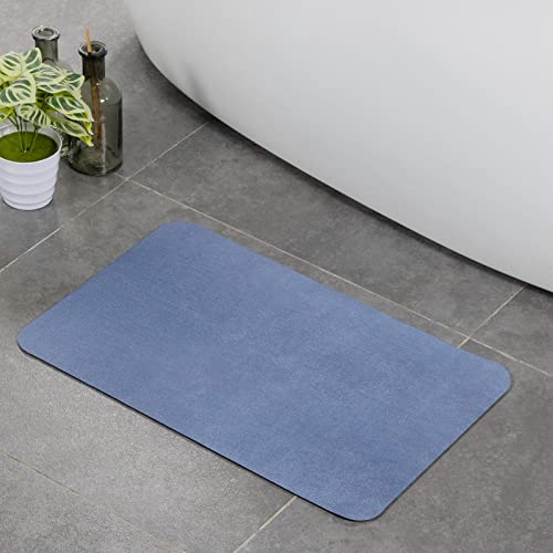 Stiio Bath Mat for Bathroom, Flat Bath Rug Super Absorbent Quick Dry, Non Slip Thin Bathroom Mats Fit Under Door, Easy Clean Washable Shower Mat Carpet for Kitchen, Bathtub, Sink, Blue 17x29 inches - color: Bule, size: 1'5" x 2'5" (Rectangular)