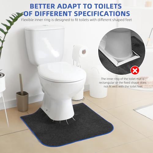 Upgrade Round Commode Potty Training Mats for Boys, Toilet Training Mats, Potty Training Toilet Rugs, Toilet Rugs u Shaped Washable,Toilet mats for Bathroom(4 Pack, Dark Grey) - color: Dark Grey
