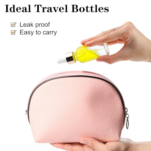 24 Pack 1oz Clear Glass Bottles with Golden Top Eye Droppers for Essential Oils, Perfumes & Lab Chemicals (Brush, Funnels, 2 Extra Droppers, 36 Pieces Labels & 30ml Measuring Cup Included) - color: Clear-Gold Cap