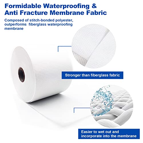 3.3 Ft x 66 Ft Waterproofing Membrane Fabric, Reinforcing Anti Fracture Geo Textile Mesh Drywall Tape, Liquid Waterproof Membranes Roof Tape for Shower Wall, Seams, Joints - size: 3.3 Feet x 66 Feet