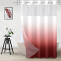 Christmas No Hook Shower Curtain with Snap in Liner, Ombre Red Shower Curtains and Liner Set, Hotel Fabric Bath Curtain for Bathroom, Mesh Top Window Waterproof Washable, 71" x 74" - color: Ombre Red, size: 71"W x 74"L (Pack of 1)
