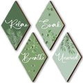 DONFENTHY 4 Pcs Sage Green Bathroom Decor Green Bathroom Accessories Relax Soak Unwind Breathe Wooden Sign Hanging Wall Art for Bedroom Living Room Office Decorations(12x7 Inches)