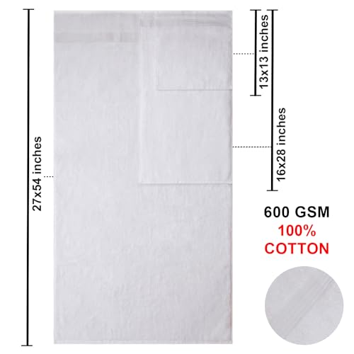 American Bath Towels 100% Cotton 6 Piece Turkish Towel Set, Ultra Soft Absorbent Bathroom Towels, 2 Bath Towel 2 Hand Towels 2 Washcloths, White - color: White, size: 6 Piece Towel Set XL