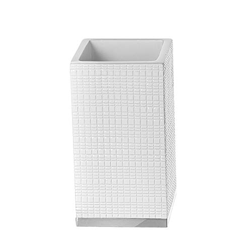 Creative Scents Estella White 4 Piece Resin Bathroom Accessories Set | Includes Soap Dispenser, Toothbrush Holder, Tumbler Cup & Soap Dish - style: 4 Piece Set