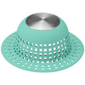 Aluvor Shower Drain Hair Catcher Bathtub Drain Cover Sink Drain Protector | Bathroom Sink & Bathtub Drain Strainer for Pop-Up & Regular Drains, Silver Aqua - color: Silver Aqua