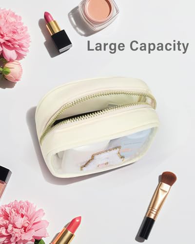 Valentine's Day Gifts for Teen Girls| Personalized Initial Makeup Bag Cosmetic Bag Travel Toiletry Bag Girlfriend Teacher Gifts 11 12 13 14 15 16 Years Old Girl Gifts Teen Girl Gifts Trendy Stuff K - color: Beige, style: K