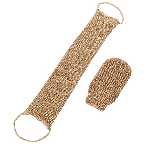 Back Scrubber for Shower for Men and Women - Set of 2 Exfoliating Body Scrubbers - Long Back Washer Sleeve & Bath Scrub Mitten for Deep Cleaning & Skin Relax