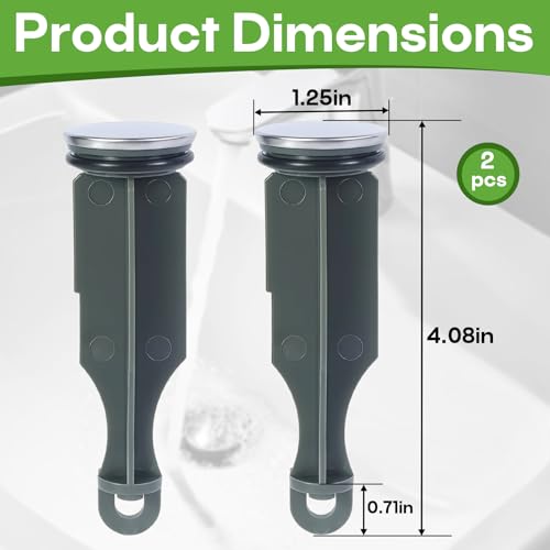 2-Pack RP5648BN Drain Stopper Replacement Part, Compatible with Delta Faucets, 1/4 x 4 Inch Pop-Up Style, with Black Sealing Ring