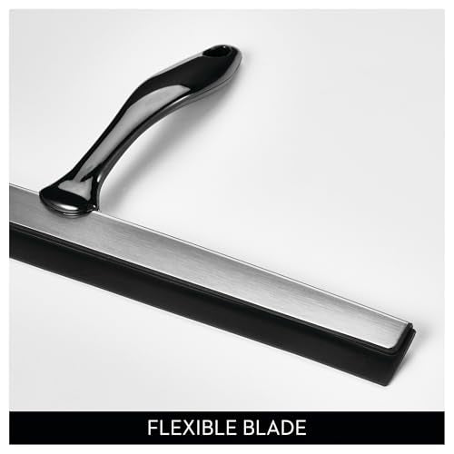 iDesign Bathroom Shower Squeegee, Black/Chrome | Wall Hook Included - color: Black/Chrome, style: Pack of 1