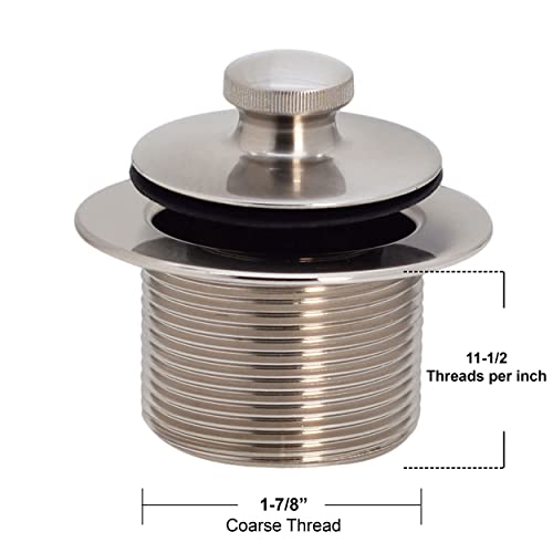 Westbrass D3324-01 1-1/2" NPSM Pull & Drain Bathtub Plug, Coarse Thread, Polished Brass - color: Pvd Polished Brass