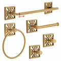 Autumn Alley 5-Piece Bathroom Hardware Set – Antique Gold (Muted, Brushed Finish – Not Shiny), Wall Mounted Towel Bar, Towel Ring, Toilet Paper Holder & Robe Hooks, Bathroom Accessories Set Complete - color: Antique Gold (Muted)