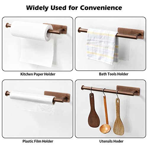 theaoo Rose Gold Paper Towel Holder - Under Cabinet Paper Towel Holder for Kitchen, Adhesive Paper Towel Roll Rack for Bathroom Towel, Wall Mounted Paper Towel Rack, SUS304 Stainless Steel - color: Rose Gold
