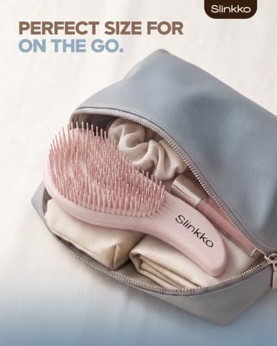 Detangler Brush, Curly Hair Brush for Women, Men & Kids - Wet & Dry Detangling Hair Brush for Curly, Thick, Fine & Wavy Hair - Anti-Breakage Wave Brush, Pain-Free Hairbrush, Pink, Rose Clay - color: Rose Clay