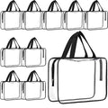 Reginary 10 Large Clear Cosmetic Bags with Zipper, Toiletry Travel Pouches | Clear Tote Bags for Toiletries, Transparent PVC, Women Men, Beach Gym Trip