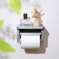 Silver Toilet Paper Holder with Shelf, Wall Mounted Silver Toilet Paper Holder with Tray Shelf, Modern Toilet Roll Holder with Phone Shelf for Bathroom Washroom - color: Abs Silver&silver, size: Single