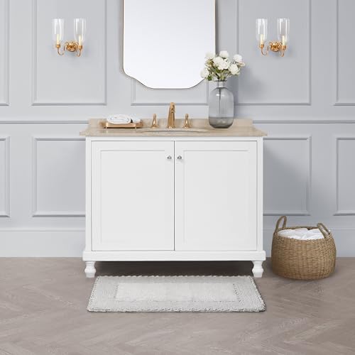 Laura Ashley Ruffle Border 100% Cotton Bath Rug, Light Grey, 20"x 34" - color: Light Grey, size: 1'8" x 2'10" (Rectangular)