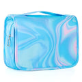 Blue Hanging Toiletry Bag for Girls, Travel Toiletry Bag for Teen Girls Cosmetic Makeup Waterproof Wash Bag Traveling Toiletries, Fluid - color: Blue-Fluid