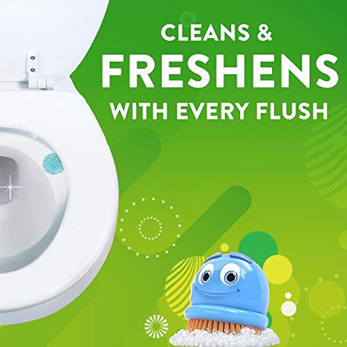 Scrubbing Bubbles Fresh Gel Toilet Bowl Cleaning Stamps, Helps Keep Toilet Clean and Helps Prevent Limescale & Rings, Rainshower Scent, 1 Dispenser with 6 Fresh Gel Stamps - size: 1.34 Ounce (Pack of 1)