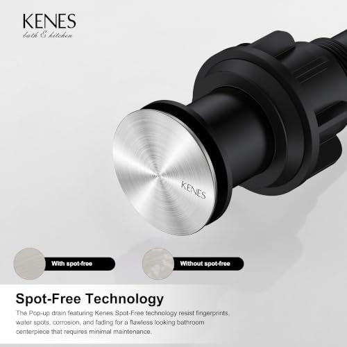 KENES Bathroom Vessel Sink Pop Up Drain Without Overflow Assembly, Lavatory Vanity Sink Drain Stopper,Anti-Clogging Drain Strainer, Brushed Nickel, KE-P300A - color: Brushed Nickel, size: Big Pop up Cap (Without Overflow)