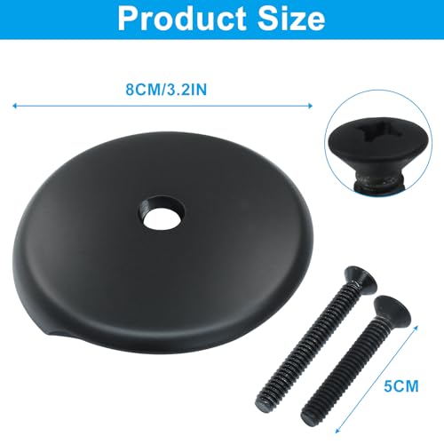 Single Hole Tub Overflow Drain Cover, Matte Black, 1 Pack | Bathtub Drain Overflow Face Plate, Trim Kit Conversion Kit, Easy to Install, Standard Bath Tub Drains - style: Matte Black-1 Hole