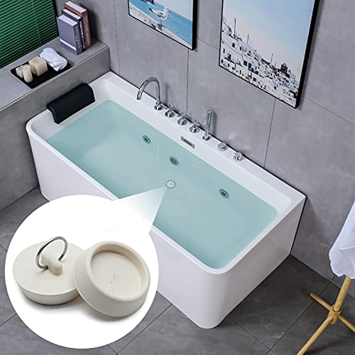 Bonsicoky Rubber Drain Stopper, 1-5/8 to 1-3/4 Inch, White, 2Pcs | Bathtub Drain Plug, With Hanging Ring, For Kitchen and Bathroom - size: 1-5/8 Inch to 1-3/4 Inch
