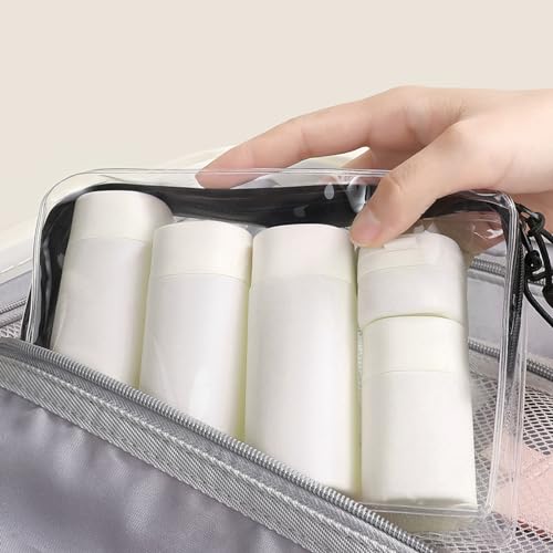 Travel Bottles for Toiletries, 5 Pack Travel Size Containers, TSA Approved Leak Proof - Silicone Toiletry Containers with Clear Bag for Shampoo, Conditioner & Lotion, Travel Essentials - color: White