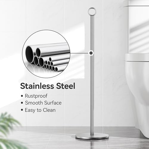 Toilet Paper Holder Stand - with Reserve Function, Free-Standing Toilet Paper Storage Holder, Stainless Steel