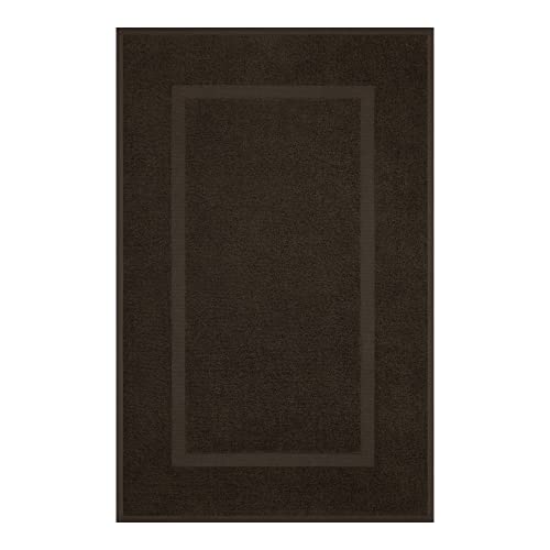 Cotton Paradise 100% Cotton Turkish Bathmat Set, Soft Absorbent Quick Dry, 2 Piece 20x34 Bathmat Floor Set, Chocolate Brown - color: Chocolate Brown, size: 2 PC 20x34"