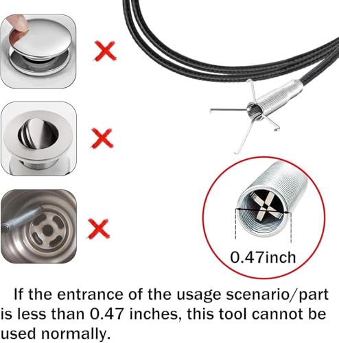 61 inch Drain Snake Flexible Grabber Claw – Toilet Snake Drain Claw for Clog Remover & Pick Up Small Items - color: 61inch